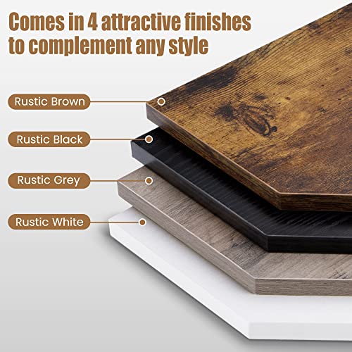 Corner Shelf Wall Mount, Floating Corner Shelves, Set of 4 Corner Wall Shelf Organizer, Rustic Wood Wall Storage Display Shelves for Living Room Bedroom Bathroom Kitchen, Classic Black - Image 6