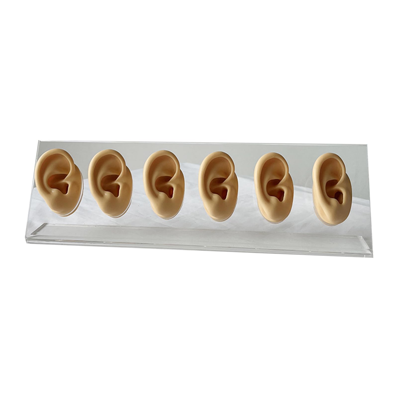 Yrqmgsf Flesh Silicone Ear Model 1:1 Human Ear Model Simulation Display Props Teaching Tools