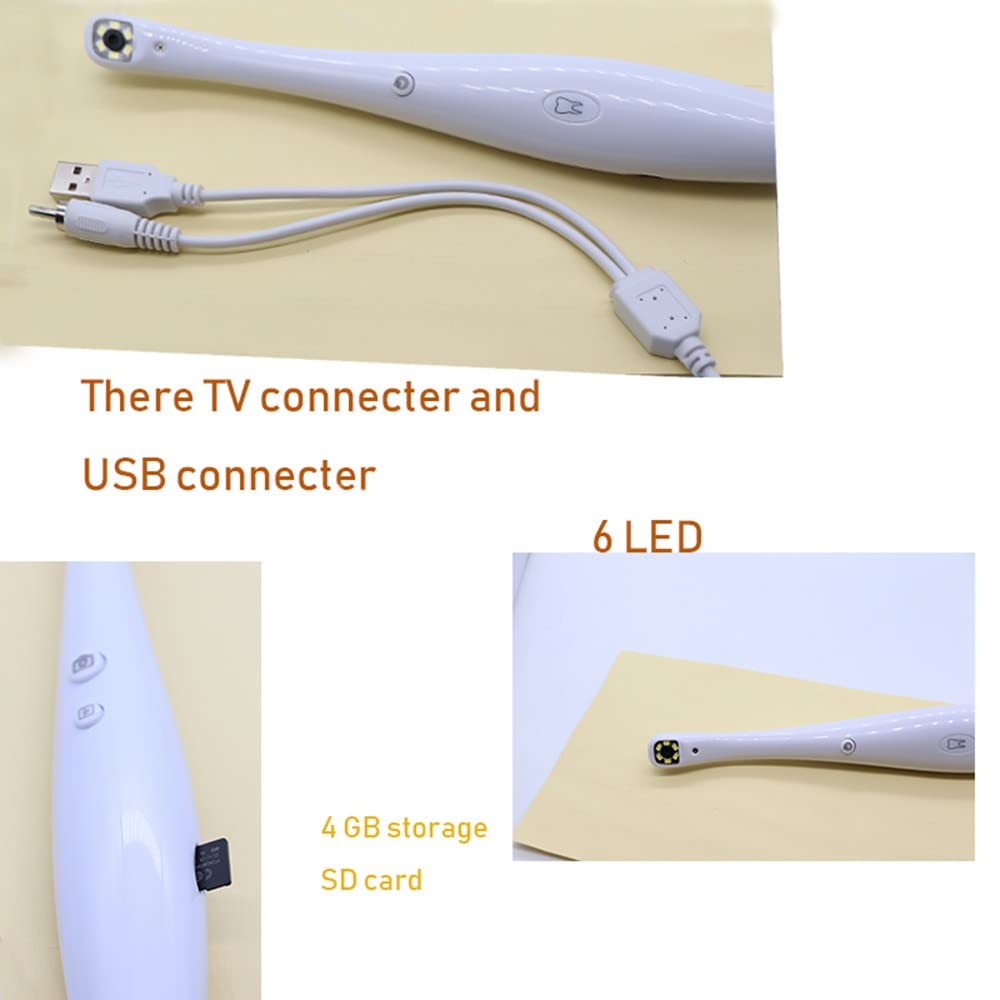 Cámara Oral Dental, Endoscopio Intraoral Hd Cámara Intraoral Intradental Dentista Y Herramienta de Dispositivo Personal para Televisores Domésticos Y Sillones Dentales con Tarjeta de Memoria de 8 Gb