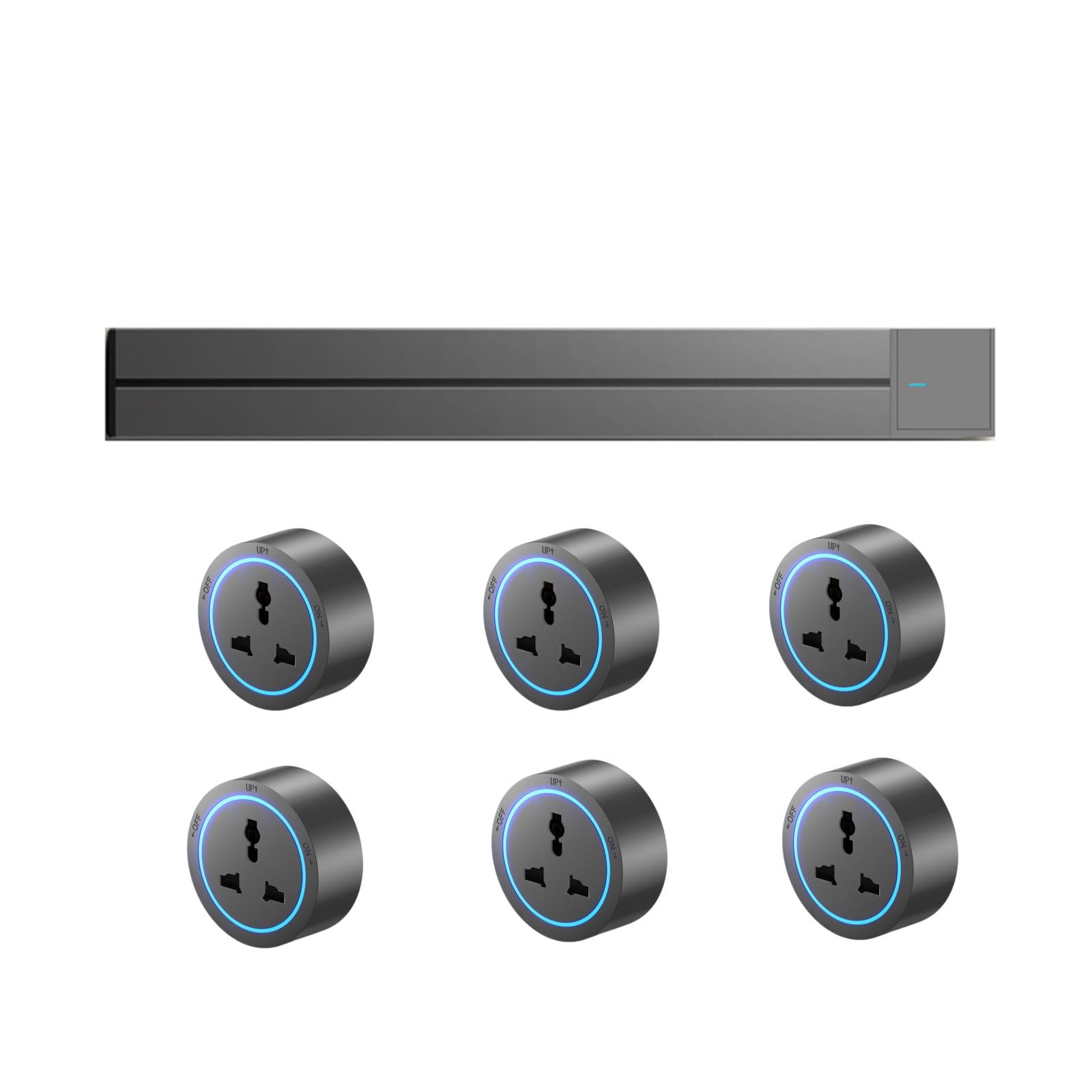 Wall Power Track Socket Universal Home Kitchen Bathroom Office Sockets Pop Replaceable Power Track Socket,Grey-100cm