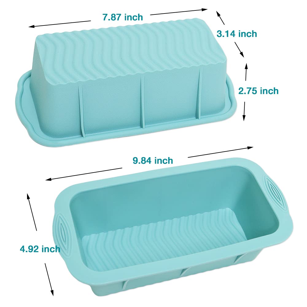 Alimat PluS Silicone Bread Loaf Pan Set of 2, Silicone Baking Mold for Homemade Cake, Non-Stick Meatloaf Pan