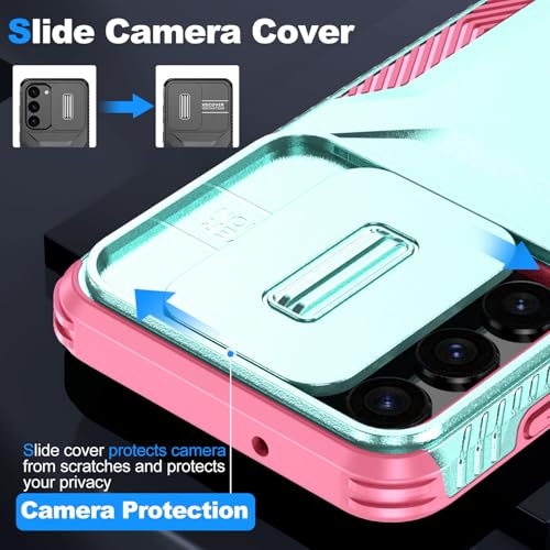 Asuwish Phone Case for Samsung Galaxy S23 Plus S23+ 5G with Screen Protector and Slide Camera Cover Rugged Hybrid Shockproof Protective Cell S23plus 23S + S 23 23+ SM-S916U 6.6 inch Women Mint Green - image 3
