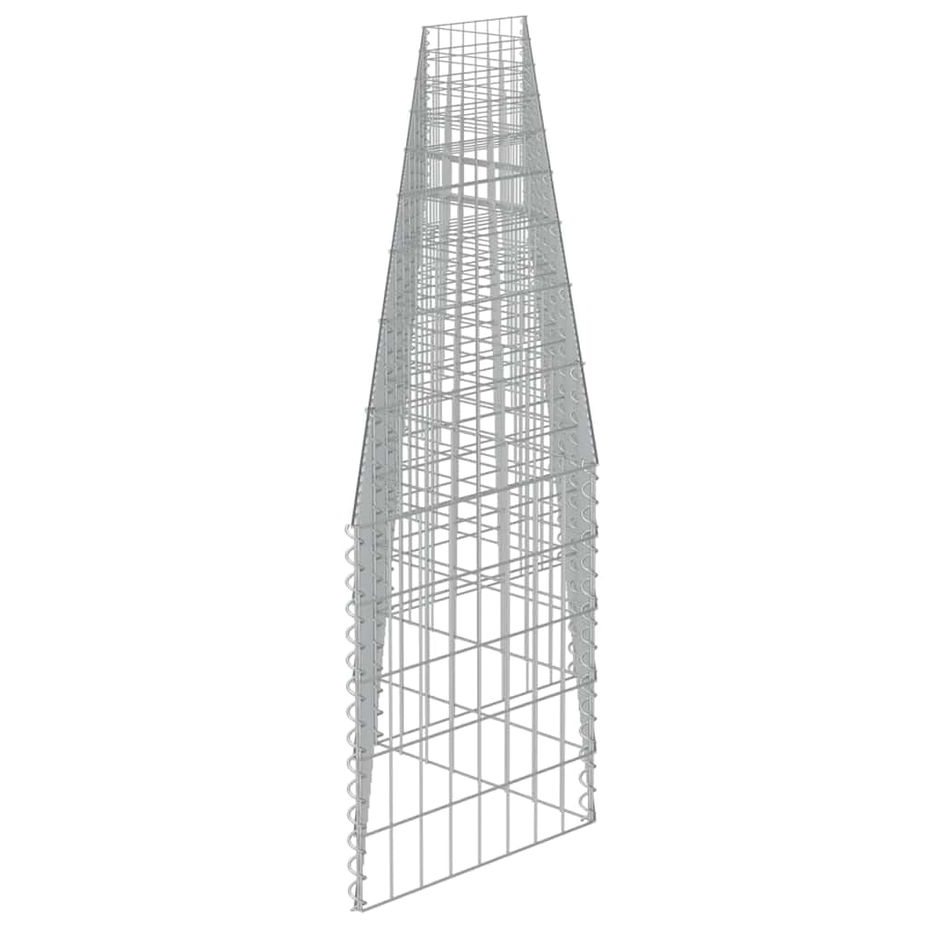 Gabionenwand aus verzinktem Stahl 630×30×50 cm robustes Zaunfeld für Gartenzaun und Sichtschutz mit Maschendraht, Metallgitter, rostfrei, ideal für Terrasse, Grundstück und Vorgarten