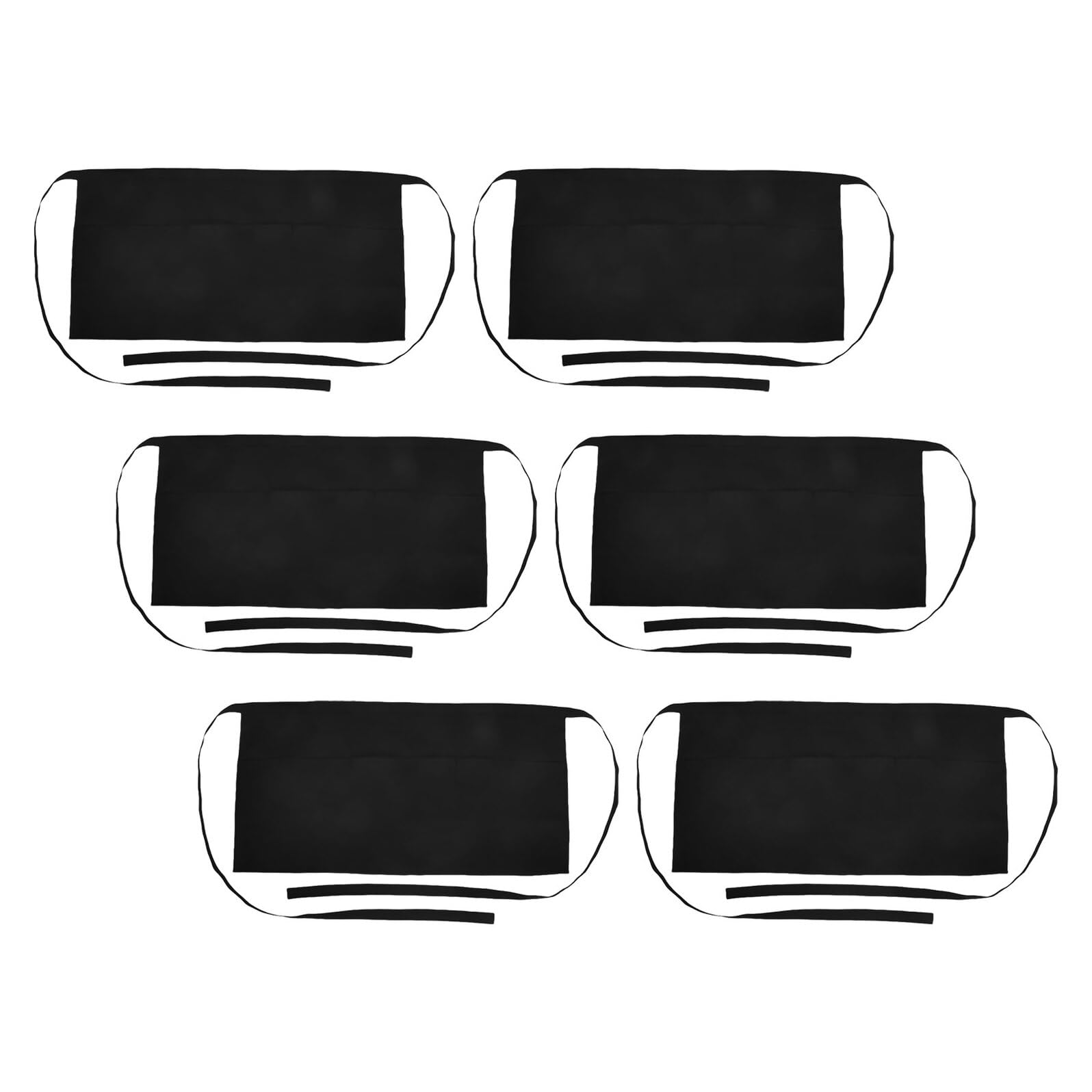 6 Stück-pack Schwarze Kellnerschürzen mit 3 Taschen Halbschürze für Damen und Herren zum Servieren und Kochen