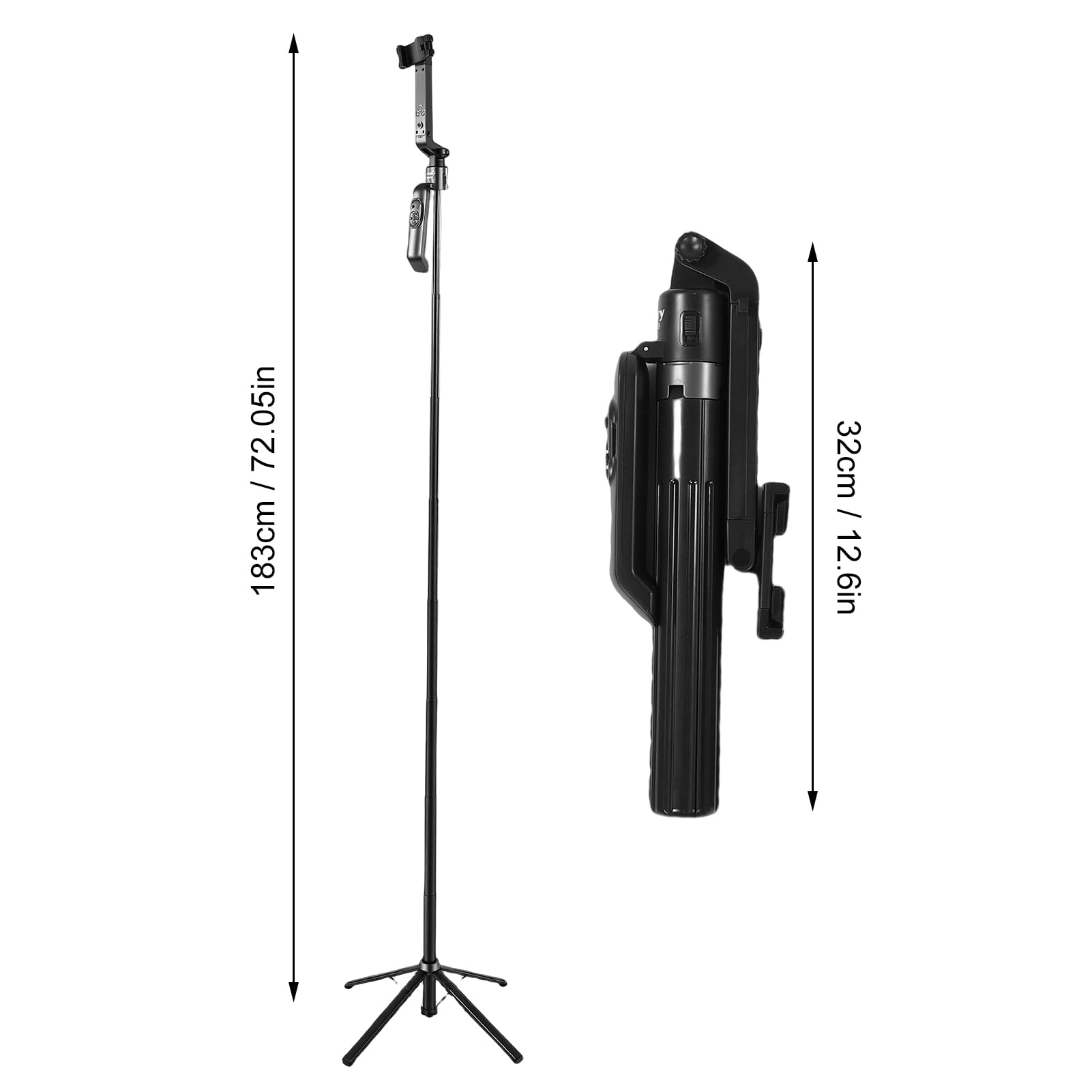 Generic Treppiede con Tracciamento Automatico del Viso, Stabile, Anti-shake, Allungabile, per Selfie, per gli Appassionati di Fotografia, in Lega di Alluminio ABS, per Varie Scene