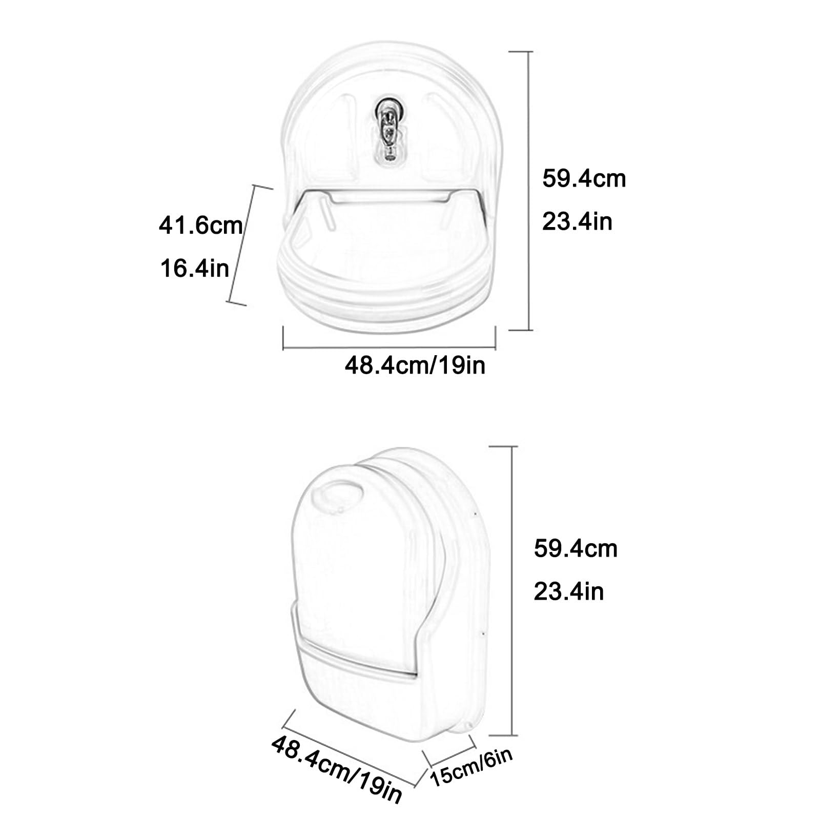 Plegable Fregadero Camper con Grifo, Fregadero Cocinade Acrílico, Incluye Desagüe, Apto para Caravanas, Autocaravanas y Caravanas(Gray)