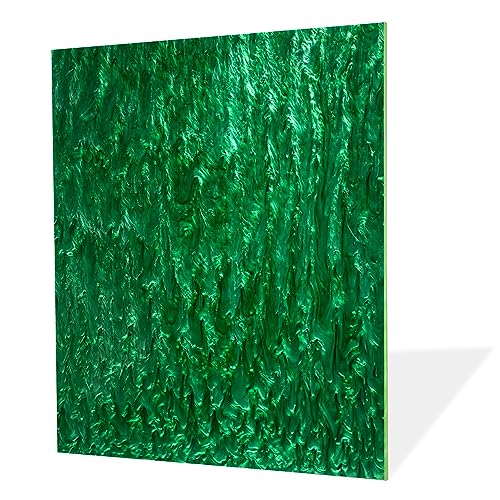 Image of TOEPODO Pearlescent Ripple Cast Acrylic Sheets 1 /8inch Thick Marble Acrylic Sheets for Laser Cutting Plexiglass Sheets for Art Design DIY Crafts Home Deco (3, Emerald Green, 8x12 Inch)