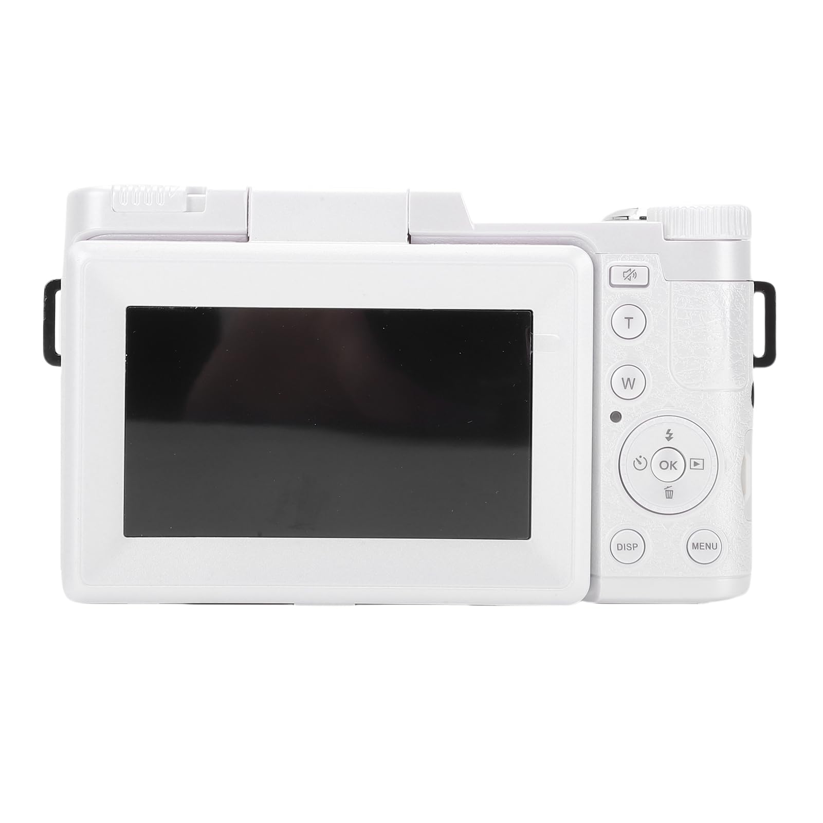 Fotocamera Digitale 5K, Vlogging con Zoom 18X da 64 MP, Fotocamera di Bellezza Compatta WiFi con Luce di Riempimento a LED, Schermo Ribaltabile da 3 Pollici, Batteria da 800 MAh per (WHITE)