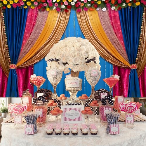 Image of 5x3ft India Style Backdrop Photography Curtain Flower Garland Photography Background India Hindu Wedding Traditional Banner Diwali Pooja Decorations for Bride Couple Portrait Props