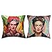 2 sztuki obraz olejny Frida Kahlo Selfie bawełna lniana poszewka na poduszkę, poduszka samochodowa na sofę, dekoracyjna poszewka na poduszkę 45,72 cm x 45,72 cm