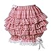 Vibsion Womens Lolita Bloomers Red Plaid Frilly Ruffles Shorts Cute Maid Lace Pumpkin Pants Bottom Shorts for Girl XL