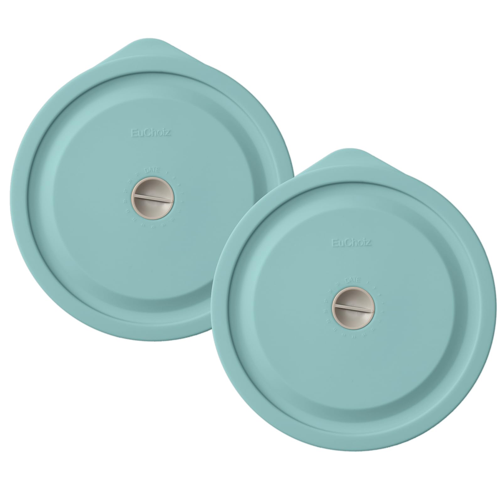 Replacement Lids for Pyrex 7402-PC 7 Cup, Silicone Round Storage Cover Lid for Anchor Hocking Glass Bowl 2 Pack with Date Mark