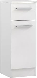 Pelipal Badezimmerschrank Quickset 335 in Weiß Glanz, 30 cm breit | Unterschrank mit 1 Tür, 1 Schubkasten und 1 Einlegeboden