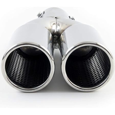 Auspuffblenden Edelstahl - Doppel Endrohr Blenden Für Fast Alle Auto-Modelle