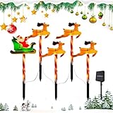 Generisch Weihnachts-Solarleuchten für den Außenbereich,Solar-Weihnachtsstecker - 5X Gartenleuchte im Elch-Design - LED-Landschaftsbeleuchtung für Hof, Gehweg, Weg, Weihnachtsdekoration
