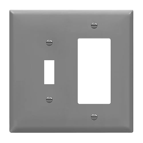 Miniatura 10 de ENERLITES - Placa de pared combinada de acero inoxidable para interruptor de palanca y decorativo, resistente a la corrosión, placa metálica de 2