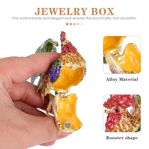 Boîte à bijoux coq évite la perte de vos bagues grâce à ce coffret émaillé