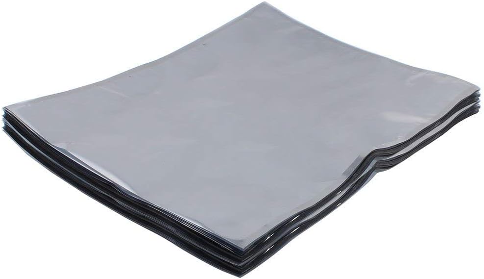 ELECTROPRIME 100 Pcs 400mm x 500mm Silver Tone Flat Open Top Anti Static Bag For Electronics
