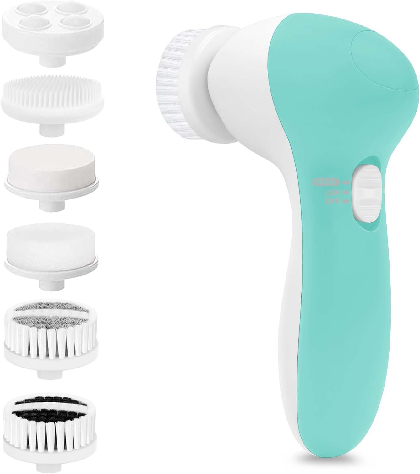 Facial Cleansing Brush Face Scrubber: Electric Face Spin Cleanser Brushes with 6 Brush Heads for Deep Cleansing, Gentle Exfoliating, Removing Blackhead, Massaging