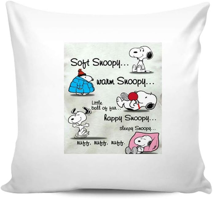 Khakee Soft Snoopy, Warm Snoopy Theme Cushion Cover (12x12 Inches)(with Filler)(hc-42)