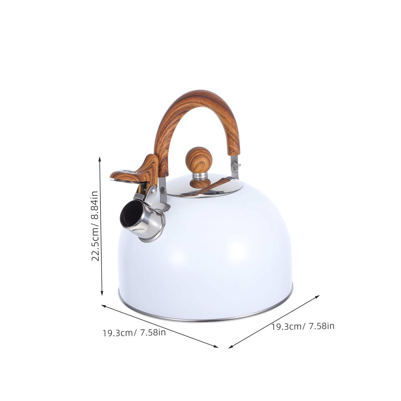 Bollitore a Fischio Bianco 2, 5l in Acciaio Inox per Cucina