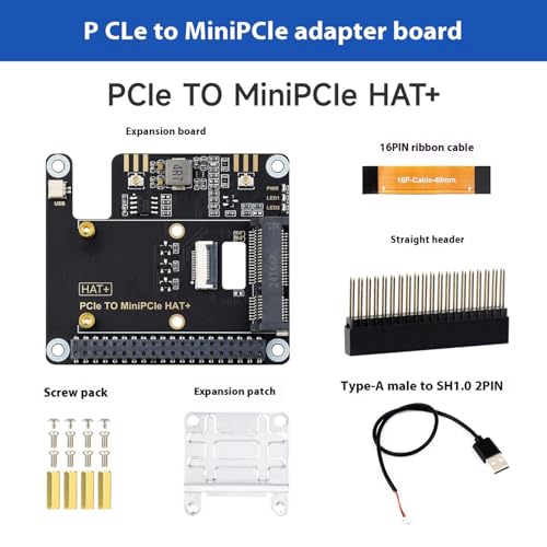 Adaptador PCIE a pequeño PCIe HAT+ Tarjeta de red módulo de expansión convertidor USB adaptador tarjeta WiFi para escritorio miniatura 2