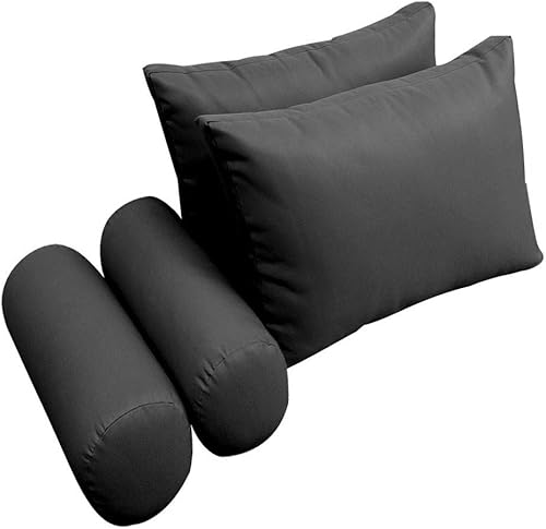 Miniatura 5 de Prolinemax Estilo 2 - Cojín de colchón y almohada para exteriores, interior, porche, cama oscilante, borde de cuchillo, tamaño individual, AD003