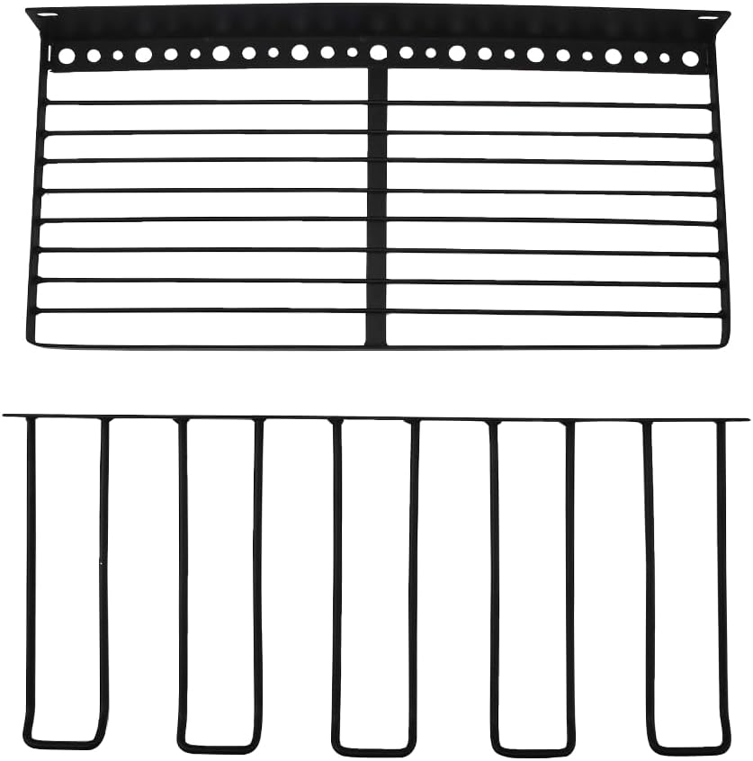 Power Tool Organizer, 2 Layers Wall Mount Storage Rack with 4 Cordless Drill Holders, Heavy Duty Iron Garage Tool Shelf Hangers for Workshop Shed Pegboard Basement Organizers