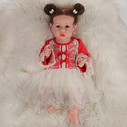MWKL Nette Reborn Puppe Vollsilikon Körper Wiedergeburt Puppe Simulationspuppe Lebensechte Realistische Badebare Reborn… – Bild 5