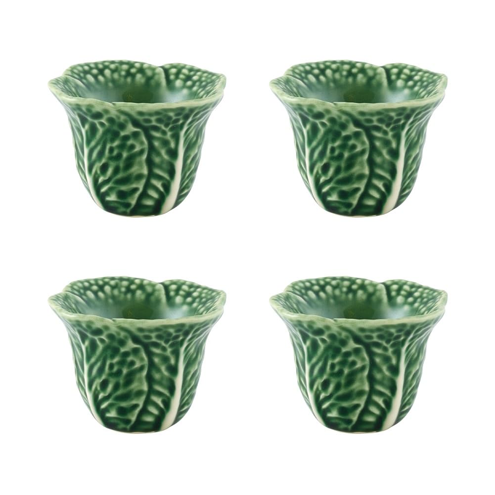 Bordallo Pinheiro Cabbage Egg Cups, Set of 4, Green