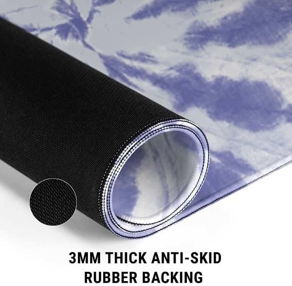 Skinit Medium Gaming Mouse Pad - Purple Tie Dye Design with Stitched Edges, Waterproof, Non-Slip Rubber Base, Desk Mat for Keyboard & Mouse, 17.7" x 15.75" inches