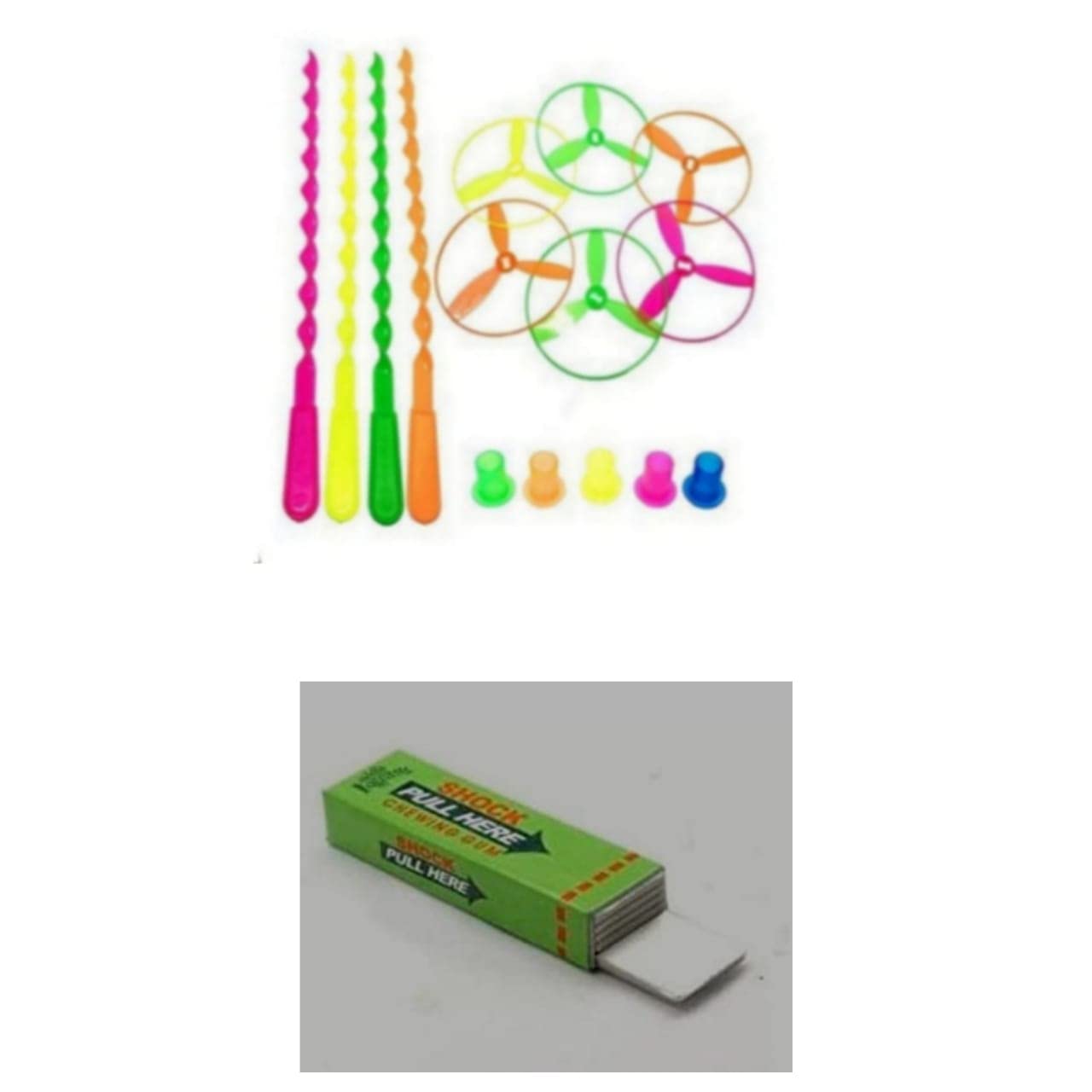 IMTION 2 in 1 (2 Pcs Dragan Bamboo Flying Toys + 1 Pcs shoking chingam Frank Toys) for Kids