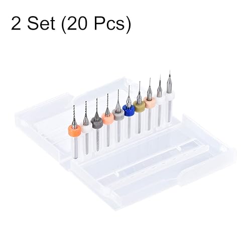 Miniatura 3 de uxcell Brocas PCB 0.006 in-0.039 in Carburo de tungsteno Herramienta rotativa Joyería Grabado CNC Placa de circuito de impresión Micro Brocas Brocas