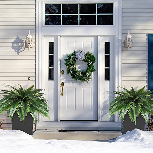 Jutom Artificial Ferns For Outdoors Long Silk Artificial Boston Fern Bush Plants Faux Fern Large Fake Ferns Flowers Shrubs With 28 Branches For House Office Garden Indoor Decor, 22 Inch (6 Pcs) #TOP3