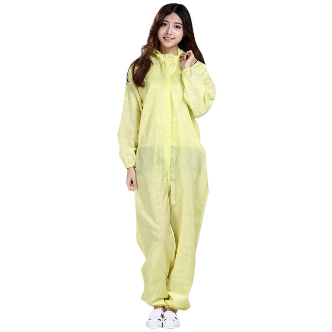 Surrui Surgical Gowns Long Sleeves Isolation Gowns with Hood Protective Suit Nurse Uniform Anti-Static Jumpsuit Workwear for Chemicals Hospital for Men Women