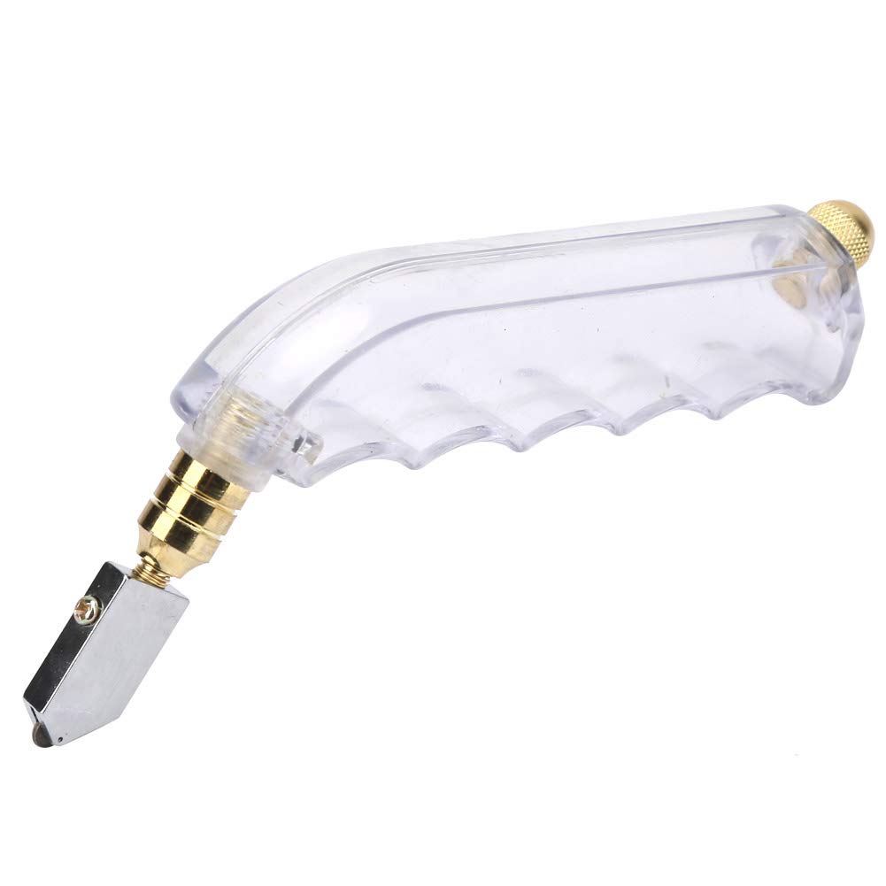 Handheld Alloy Grip Oil Feed Glass Cutter Set Cutting Ceramic Tiles with Ergonomic Handle and Metal Tapping Head for Precise Glass Cutting On Flat Surfaces