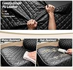 PU Leather Front Seat Car Cover, Full Protection Dog Car Seat Cover with Side Flaps, Waterproof, Nonslip, Scratchproof Single Seat Cover Fits for Cars, Trucks, SUVs, Black
