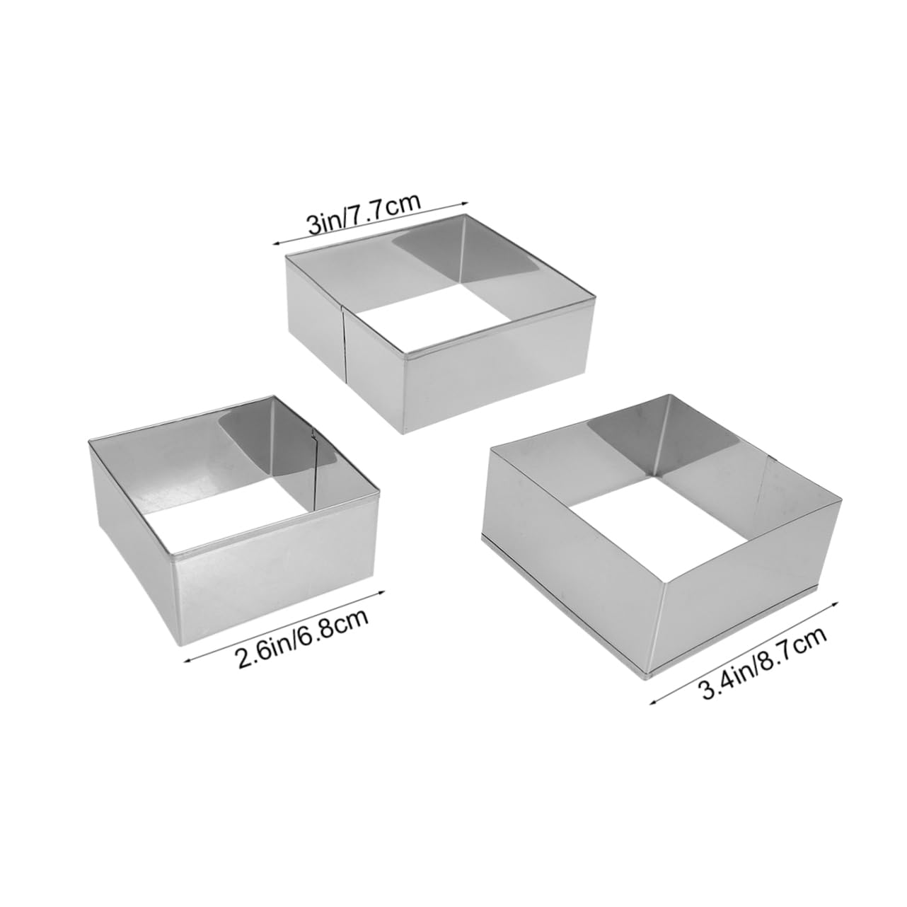 HOMSFOU 3Pcs Stainless Steel Unique Cookie Cutters Cake Metal Cookie Cutters Bakery Accessories Wedding Stainless Steel Candy Pastry Donut Fabric - Image 4