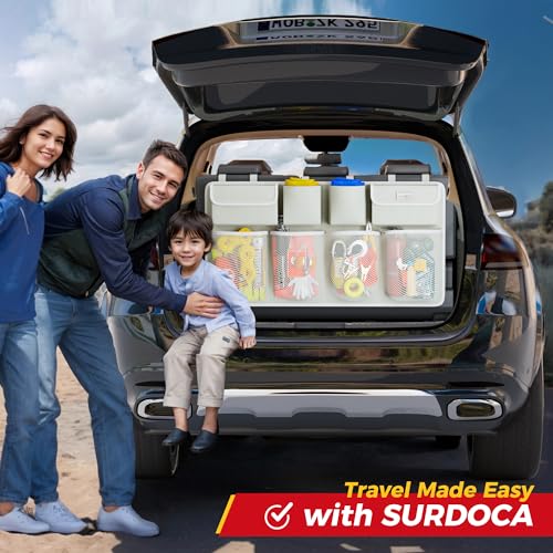 Image of SURDOCA Car Trunk Organizer, LARGE CAPACITY Car Storage Bag with 8 Pockets, 7X Upgraded Trunk Storage Organizer for Car, SUV, Truck, MPV