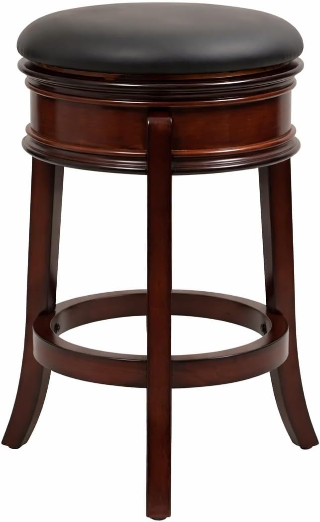 Boraam Magellan Backless Swivel Counter Stool, Black/Brandy