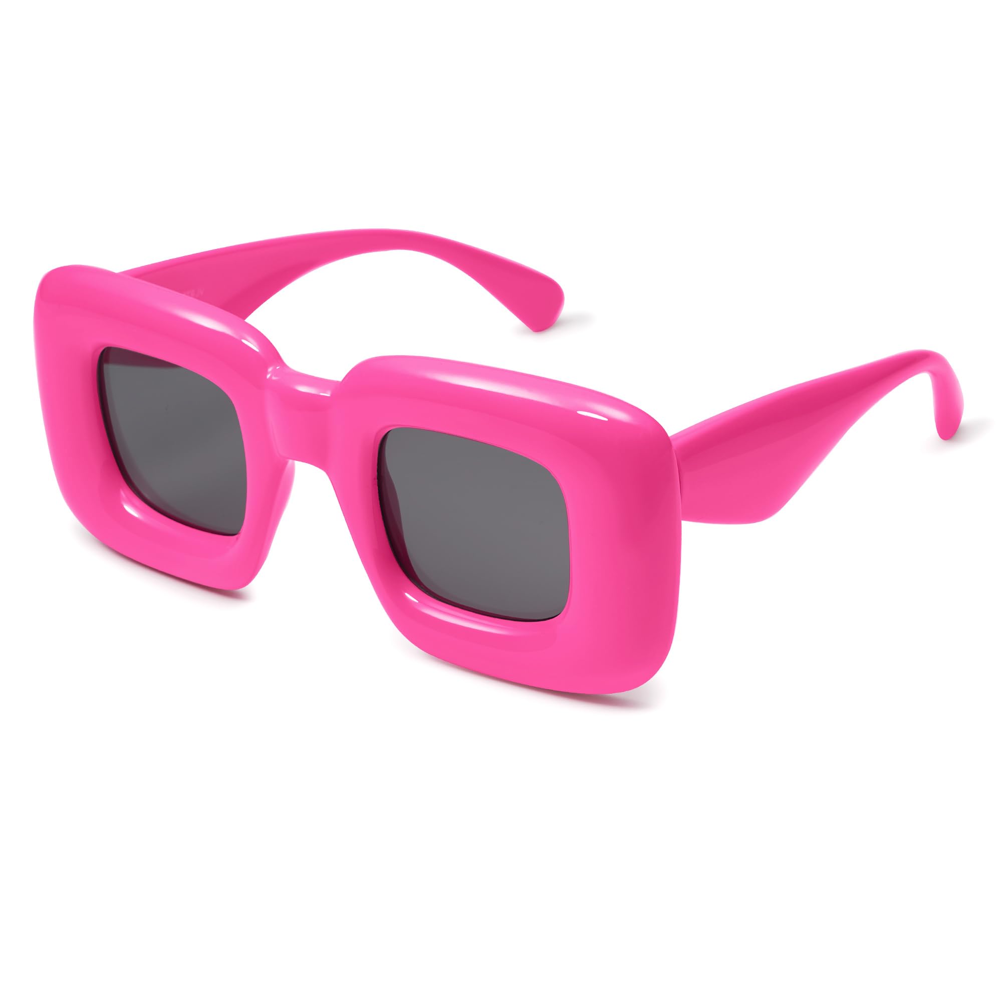 Trendy Rectangle Sunglasses Retro Fashion Thick Square Frame Hipster Sun Glasses