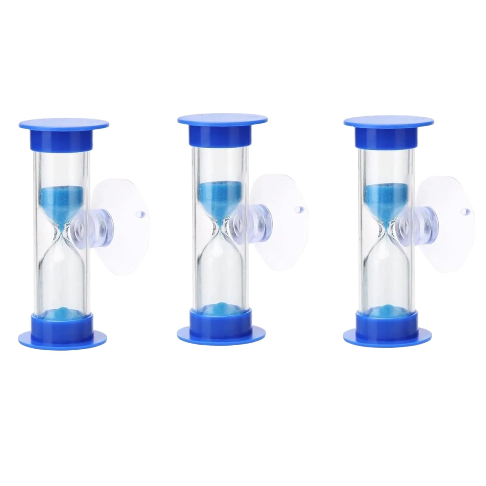 Nlinlin Blue 3Pcs Toothbrush Timer For 2Mins Sand Clock Timer 2 Minute Sand, Plastic Suction Cup Hourglass Sandglass Desktop Ornament Party Favors, Decorations