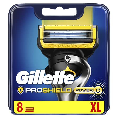 Afeitado Y Depilación, Drugstore Gillette ProShield Power - Cuchillas de afeitar para hombre con recortadora de precisión, paquete de 8 cuchillas de recambio