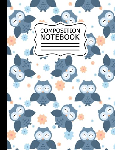 Composition NoteBook: Kawaii Cute Owl Notebook, 120 Pages Wide Ruled Paper Lined Notebook Journal...