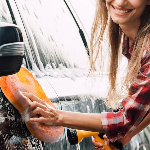 Image of Tanlade 4 Pcs Large Car Wash Sponge, Foam Sponge for Clean, Orange