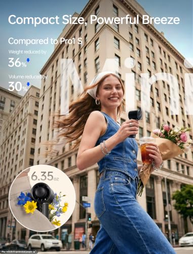 Image of JISULIFE Handheld Fan - Next‑Gen Cooling: 30H Max Runtime, 100‑Speed Turbo Air, Premium PU Leather, Aroma Pod Innovation, Portable Fan for Travel, Gifts for Women Men- Velvet Black (Pro1 Mini)