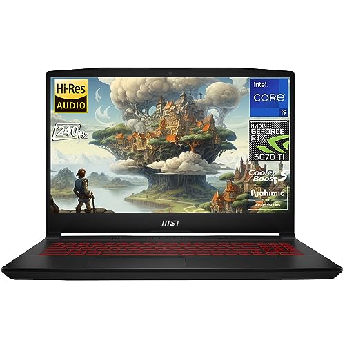 MSI Katana GF66 Gaming Laptop, Intel Core i9-12900H, RTX 3070 Ti, 64GB RAM DDR5, 2TB SSD, 15.6" 240Hz FHD Screen, Wi-Fi 6, Windows 11 Home, RGB Backlit Keyboard, RJ45, HDMI, Black MSI Katana GF66 Gaming Laptop, Intel Core i9-12900H, RTX 3070 Ti, 64GB RAM DDR5, 2TB SSD, 15.6" 240Hz FHD Screen, Wi-Fi 6, Windows 11 Home, RGB Backlit Keyboard, RJ45, HDMI, Black