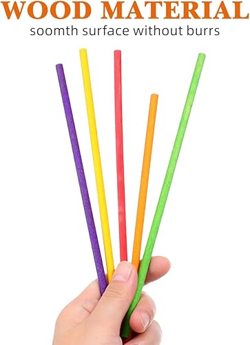 Miniatura 4 de Toyvian Juego de 50 unidades de palillos de color, herramientas de madera, herramientas para niños, palos de ritmo musicales para niños, palillos de