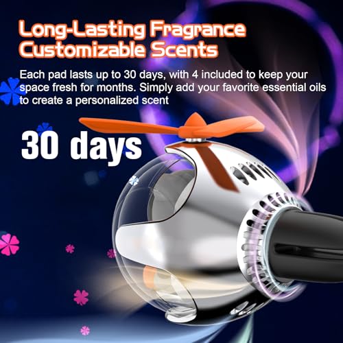Image of Astronaut Design Car Air Freshener with 6-Color Auto Light Up & 4 Scented Pads - Light Fragrance, Decorative Auto Accessories