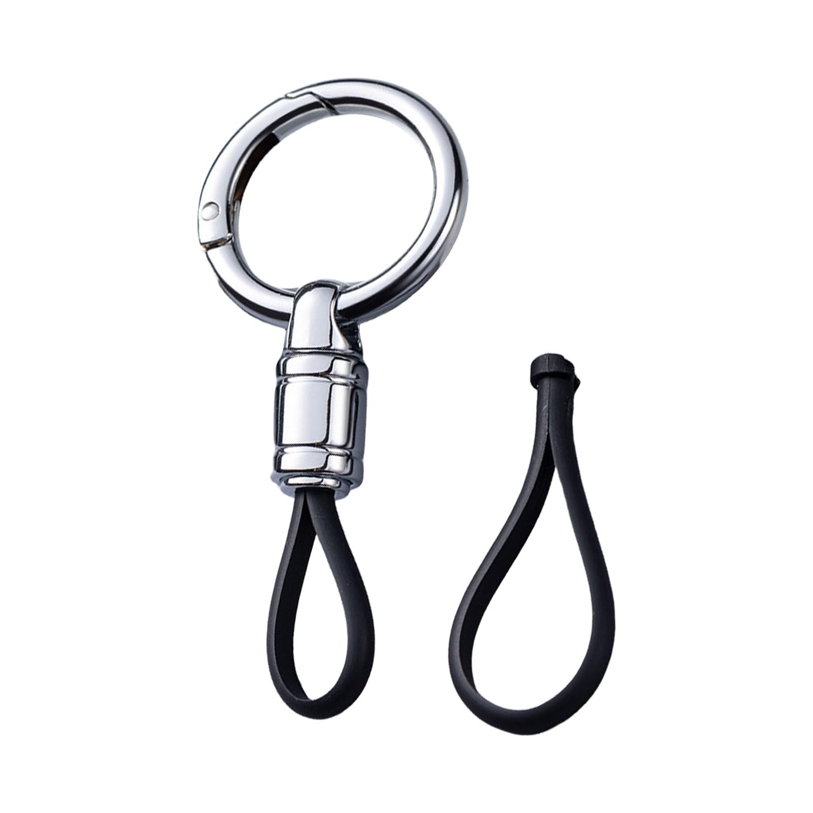 mioosho Outdoor Car Keychains Pendants Simple Keychains Men's Waist Hanging Buckles Rings for Outdoor Amateurs, Silver White 0-shaped Buckle, 8*3.3cm
